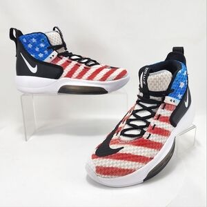 NIKE ZOOM RIZE - Sneakers, custom color, USA, red, white & blue, size 10